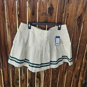 New Prince Pickleball Women's Mid-Rise Striped Pleated Mini Skirt White XXL 2XL